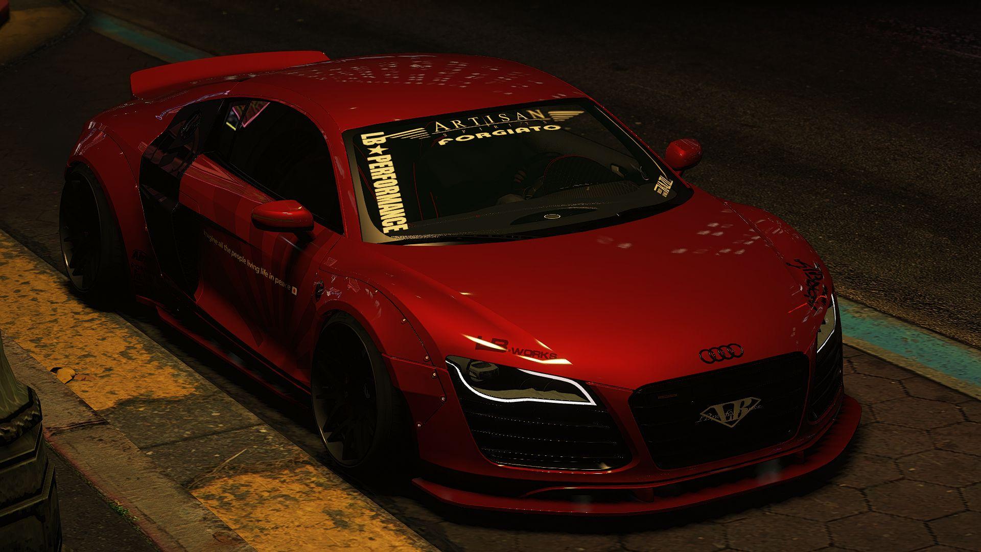 Audi R8v10 Liberty Walk Add On GTA5 Mods